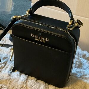 Kate Spade Black Mini Bag with Gold Accents